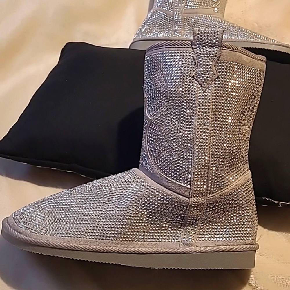 JUSTFAB Rhinestoned Ankle Boots Size 10